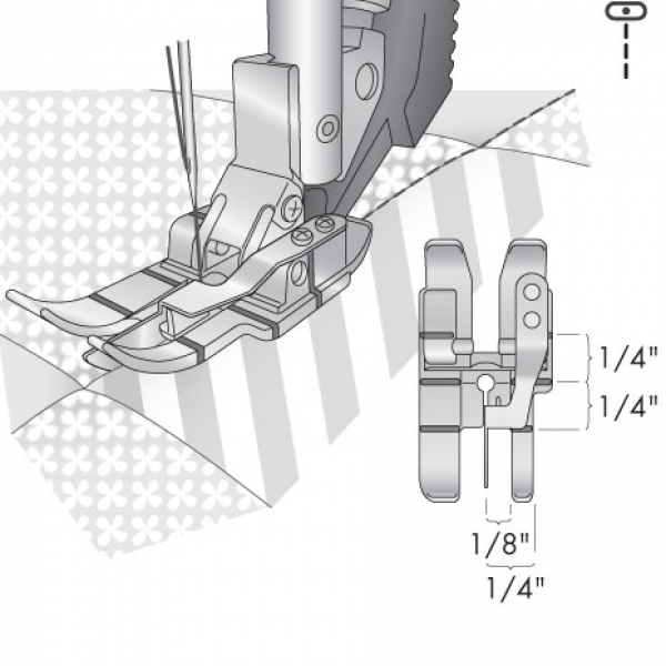 Nähfuß für Nähen in der Naht für IDT™-System